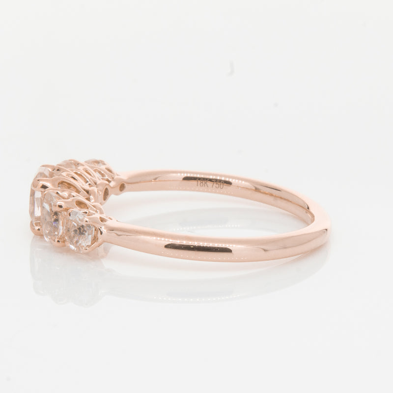 18ct Rose Gold Five Stone Morganite Octavia Ring-Ring-Walker & Hall
