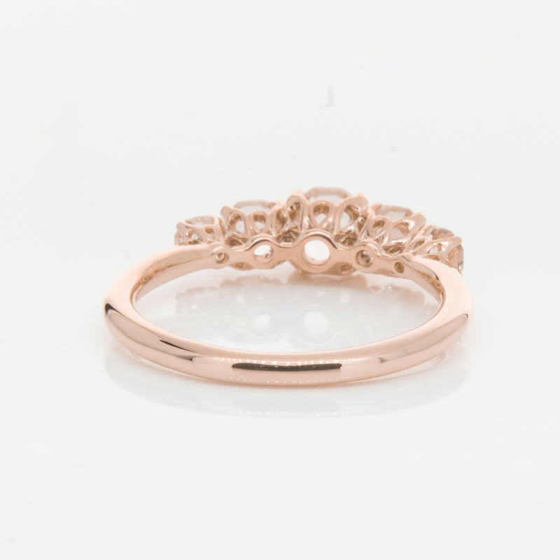 18ct Rose Gold Five Stone Morganite Octavia Ring-Ring-Walker & Hall