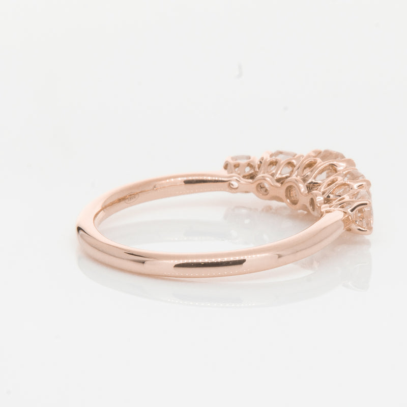 18ct Rose Gold Five Stone Morganite Octavia Ring-Ring-Walker & Hall