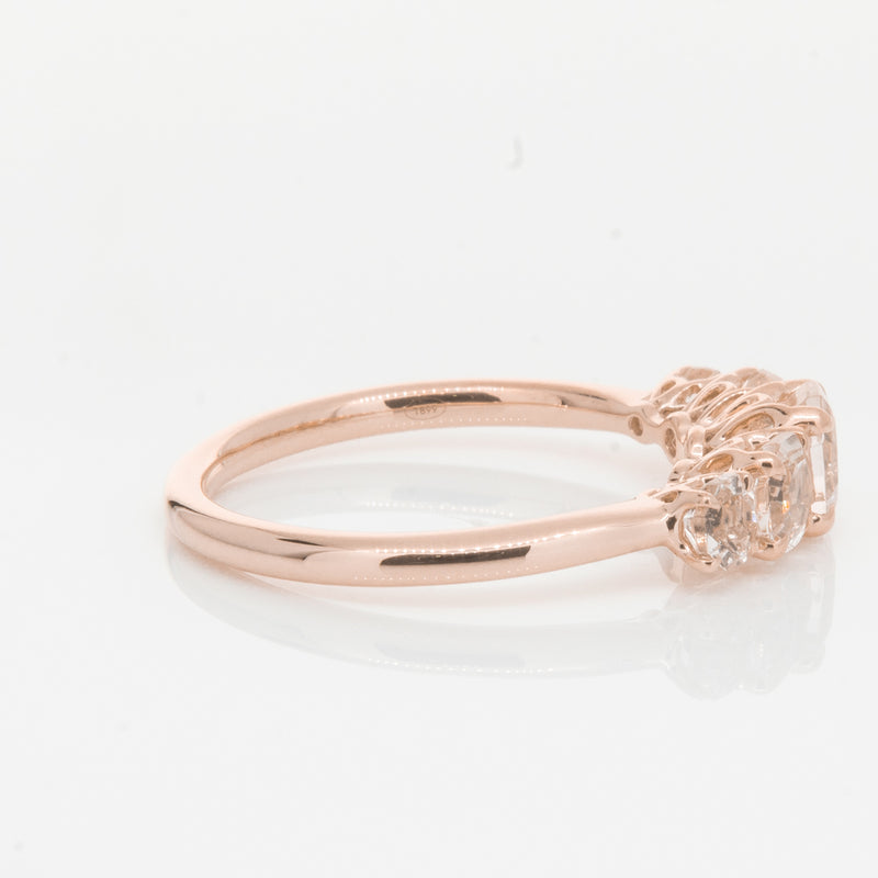 18ct Rose Gold Five Stone Morganite Octavia Ring-Ring-Walker & Hall