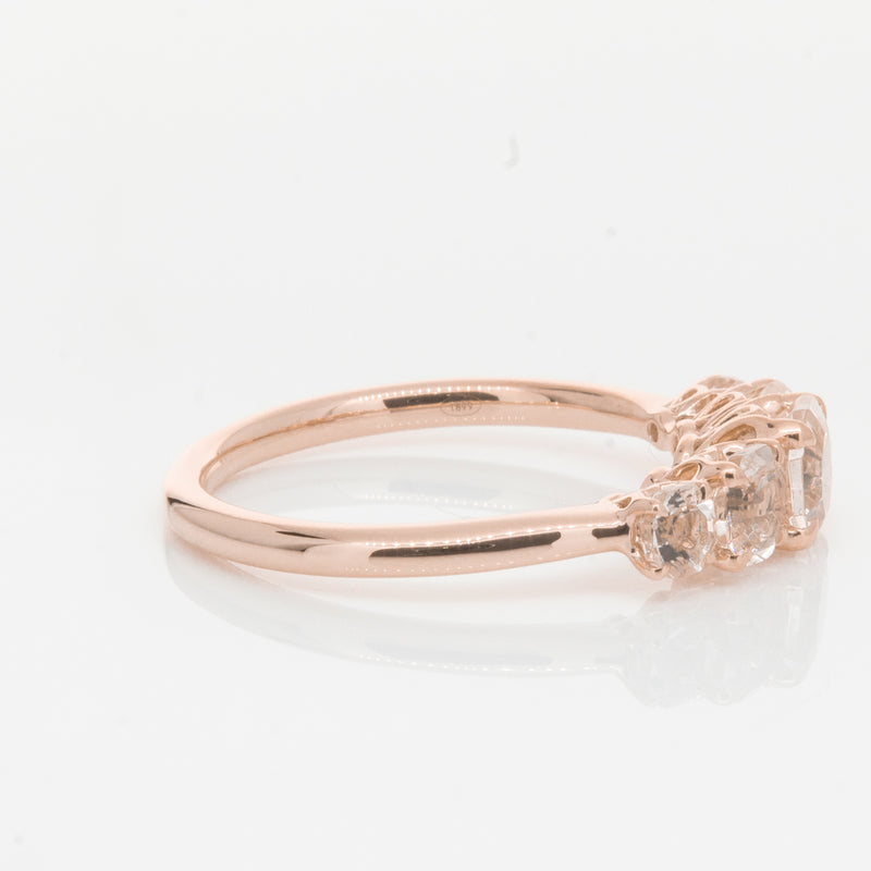 18ct Rose Gold Five Stone Morganite Octavia Ring-Ring-Walker & Hall
