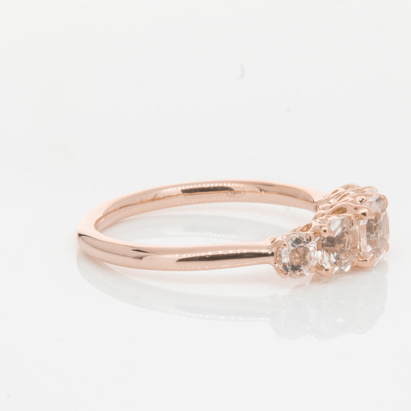 18ct Rose Gold Five Stone Morganite Octavia Ring-Ring-Walker & Hall