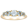 18ct Yellow Gold Five Stone Aquamarine Octavia Ring-Ring-Walker & Hall