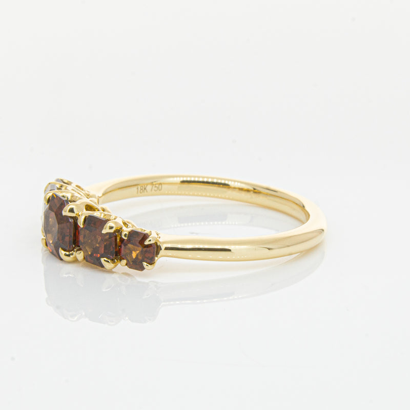 18ct Yellow Gold Five Stone Garnet Octavia Ring-Ring-Walker & Hall
