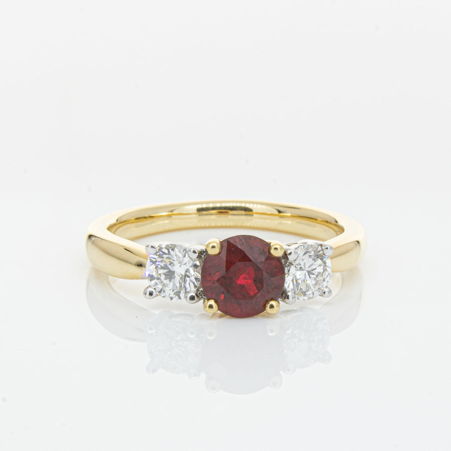 18ct Yellow Gold 1.00ct Ruby & Diamond Ring-Ring-Walker & Hall