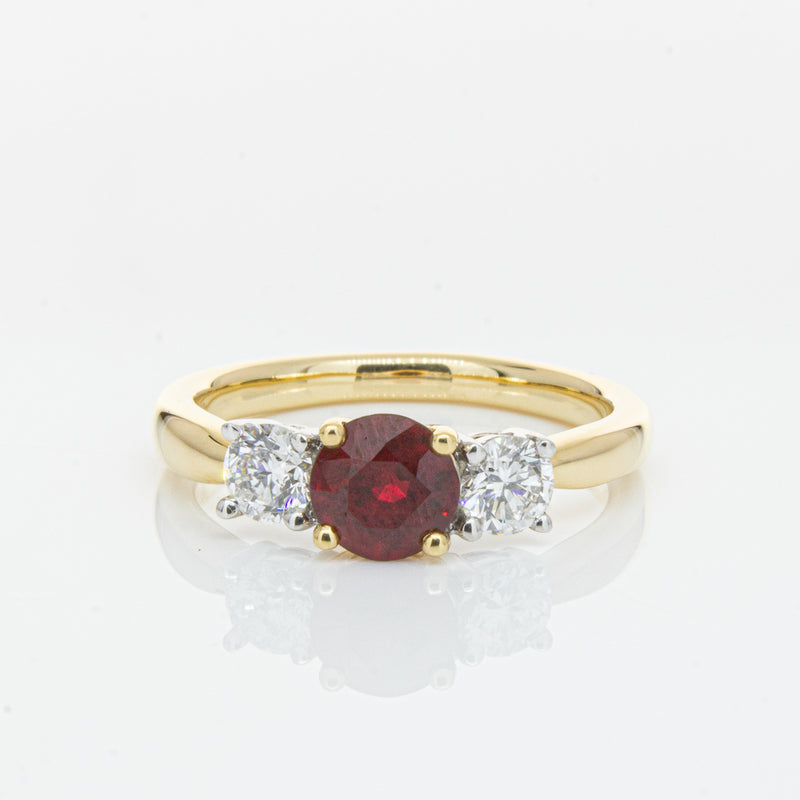 18ct Yellow Gold 1.00ct Ruby & Diamond Ring-Ring-Walker & Hall