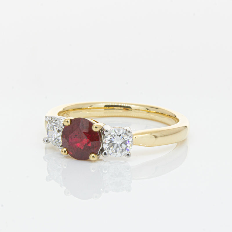 18ct Yellow Gold 1.00ct Ruby & Diamond Ring-Ring-Walker & Hall