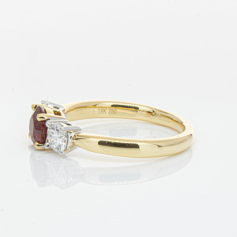 18ct Yellow Gold 1.00ct Ruby & Diamond Ring-Ring-Walker & Hall