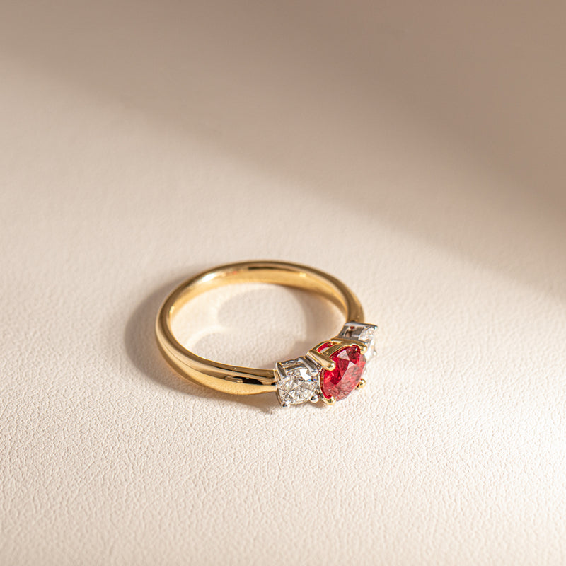 18ct Yellow Gold 1.00ct Ruby & Diamond Ring-Ring-Walker & Hall
