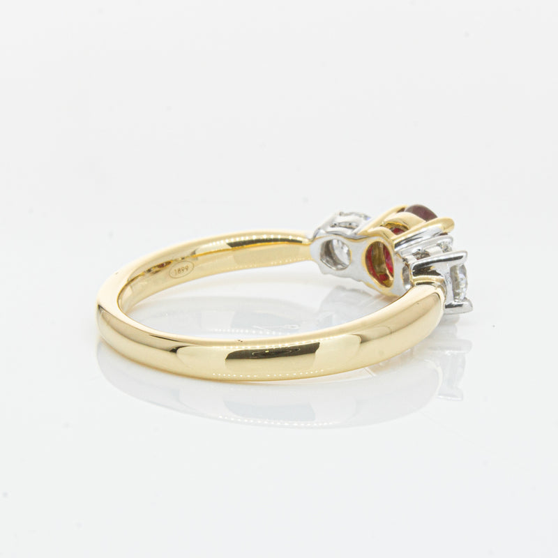 18ct Yellow Gold 1.00ct Ruby & Diamond Ring-Ring-Walker & Hall