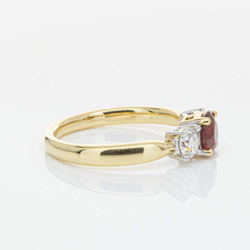 18ct Yellow Gold 1.00ct Ruby & Diamond Ring-Ring-Walker & Hall