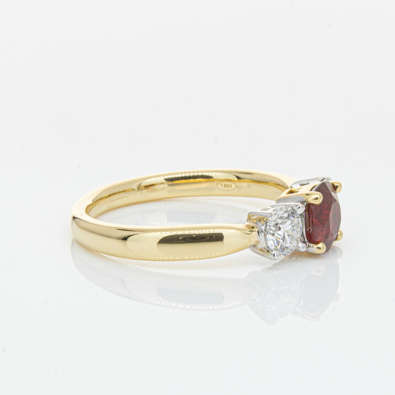 18ct Yellow Gold 1.00ct Ruby & Diamond Ring-Ring-Walker & Hall