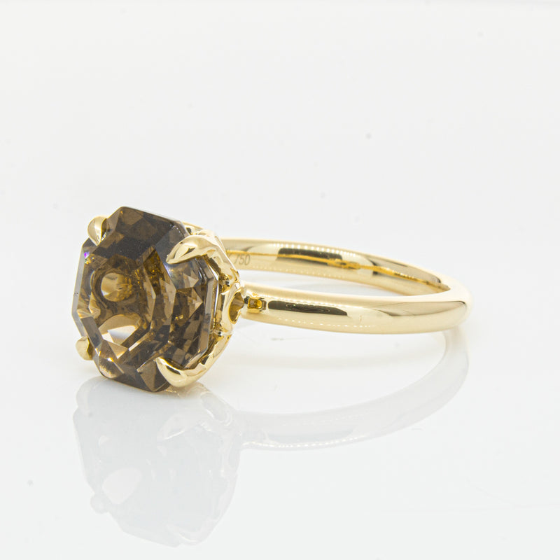 18ct Yellow Gold Smoky Quartz Octavia Ring-Ring-Walker & Hall