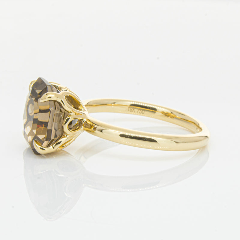18ct Yellow Gold Smoky Quartz Octavia Ring-Ring-Walker & Hall