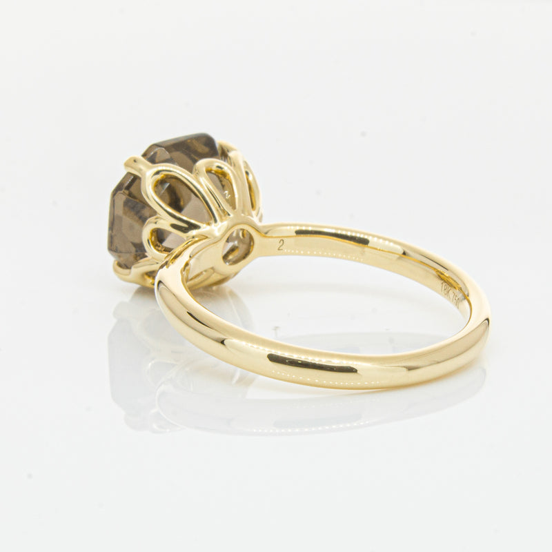 18ct Yellow Gold Smoky Quartz Octavia Ring-Ring-Walker & Hall