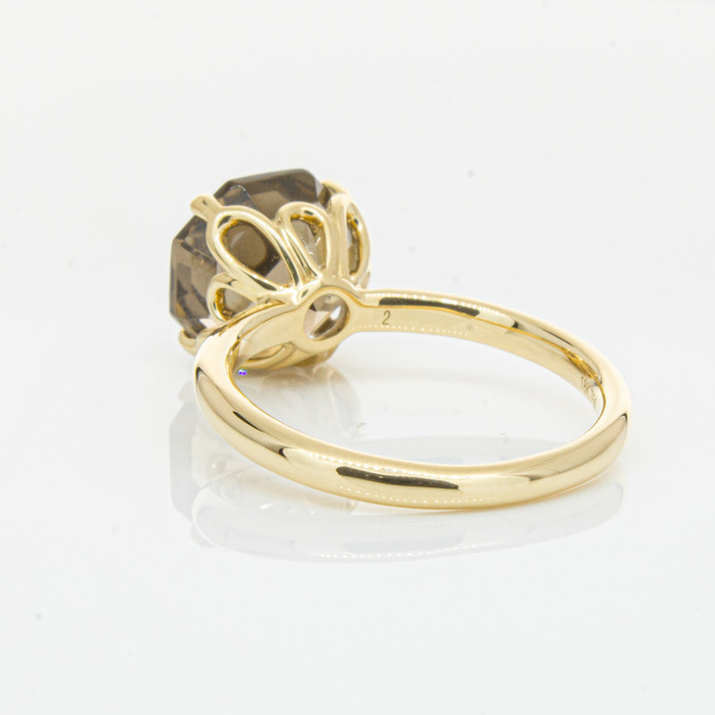 18ct Yellow Gold Smoky Quartz Octavia Ring-Ring-Walker & Hall