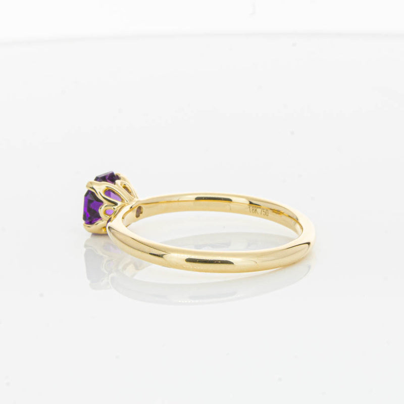 18ct Yellow Gold Amethyst Mini Octavia Ring-Ring-Walker & Hall