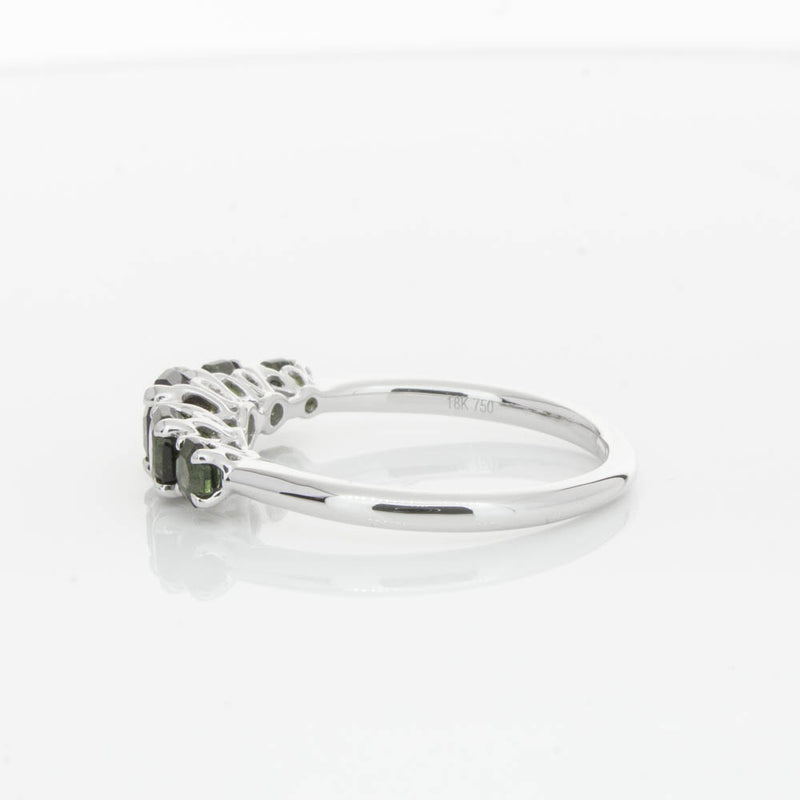 18ct White Gold Five Stone Tourmaline Octavia Ring-Ring-Walker & Hall