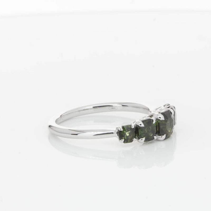18ct White Gold Five Stone Tourmaline Octavia Ring-Ring-Walker & Hall