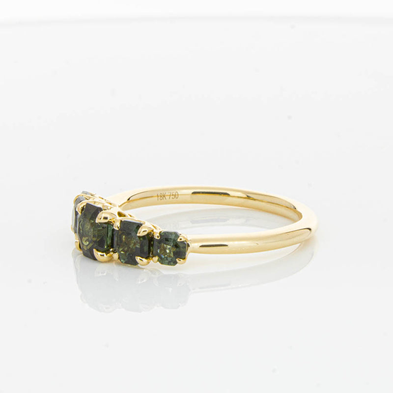 18ct Yellow Gold Five Stone Tourmaline Octavia Ring-Ring-Walker & Hall