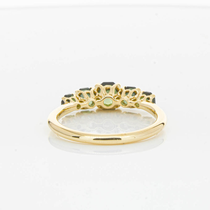 18ct Yellow Gold Five Stone Tourmaline Octavia Ring-Ring-Walker & Hall