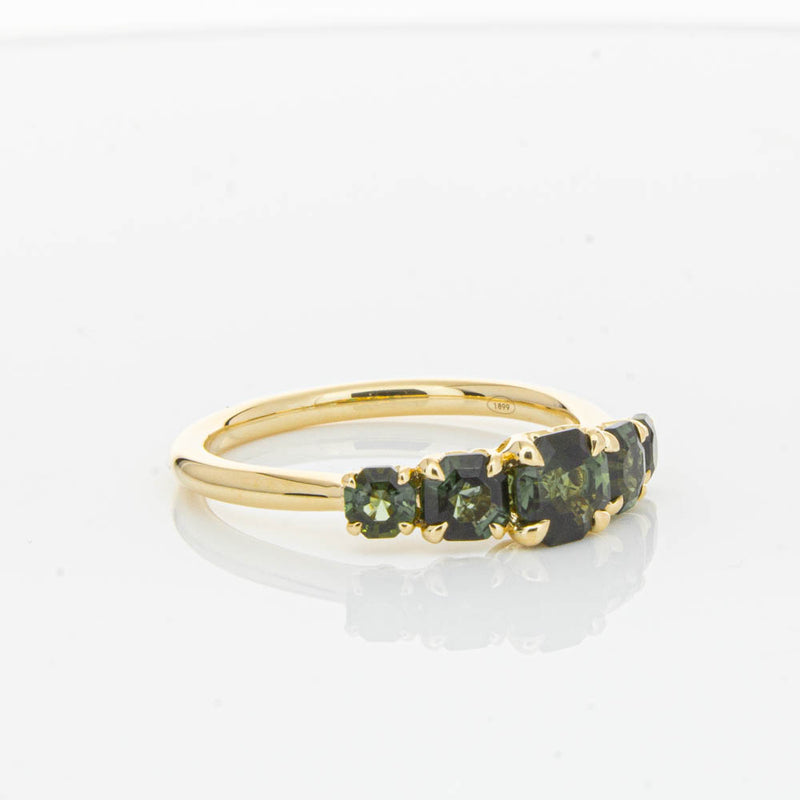18ct Yellow Gold Five Stone Tourmaline Octavia Ring-Ring-Walker & Hall
