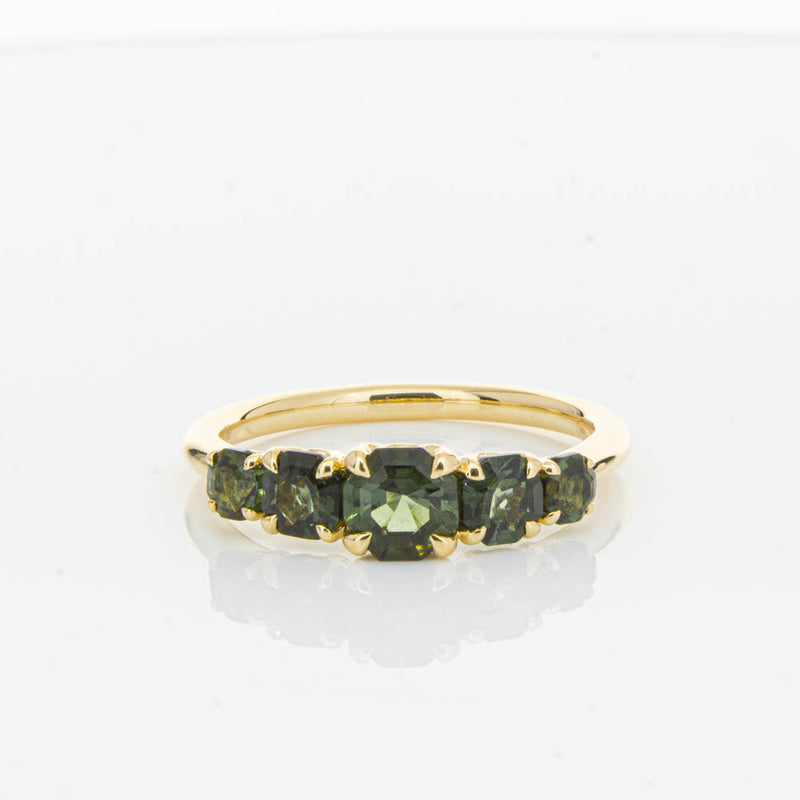 18ct Yellow Gold Five Stone Tourmaline Octavia Ring-Ring-Walker & Hall
