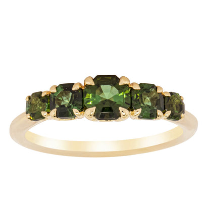 18ct Yellow Gold Five Stone Tourmaline Octavia Ring-Ring-Walker & Hall