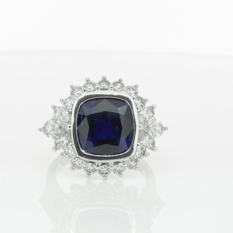18ct White Gold Sapphire & Diamond Ring-Ring-Walker & Hall