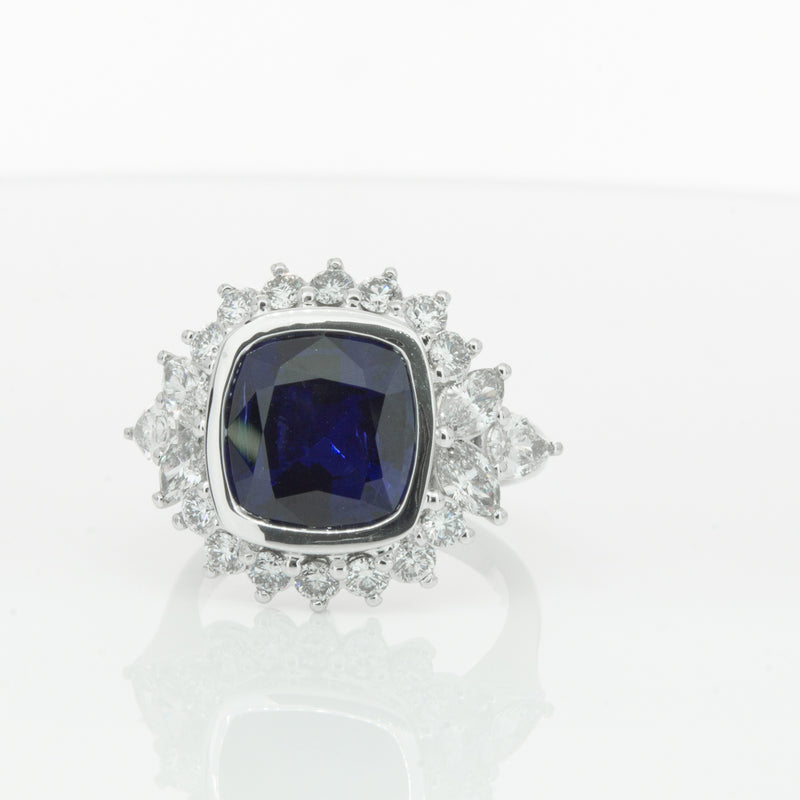 18ct White Gold Sapphire & Diamond Ring-Ring-Walker & Hall