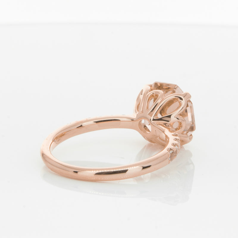 18ct Rose Gold Morganite Octavus Ring-Ring-Walker & Hall