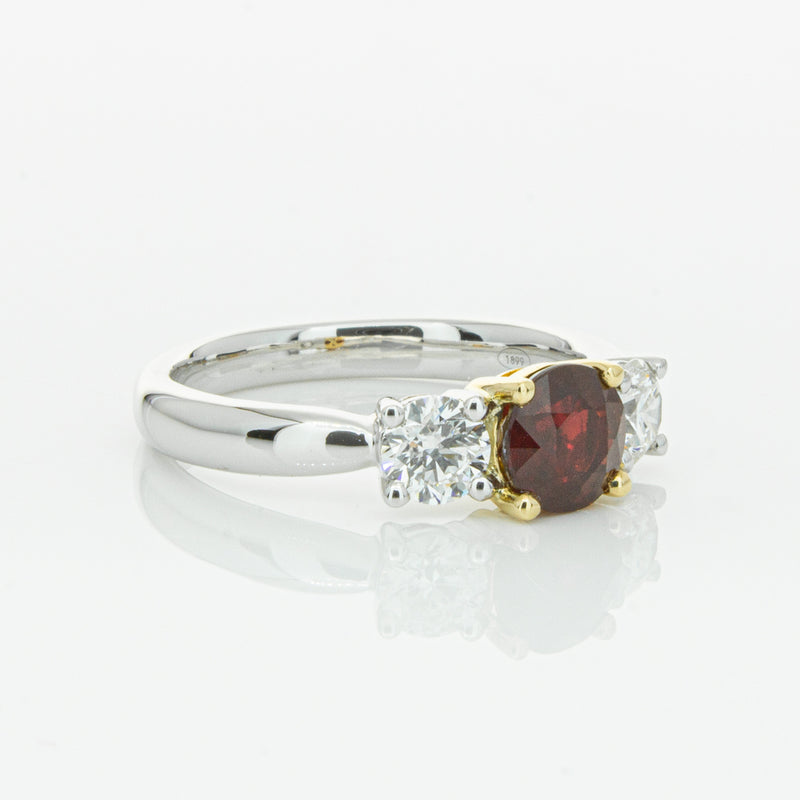 18ct White Gold 1.35ct Ruby & Diamond Ring-Ring-Walker & Hall