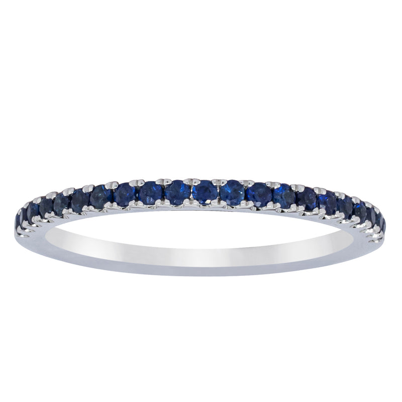 18ct White Gold Sapphire Millie Band-Ring-Walker & Hall