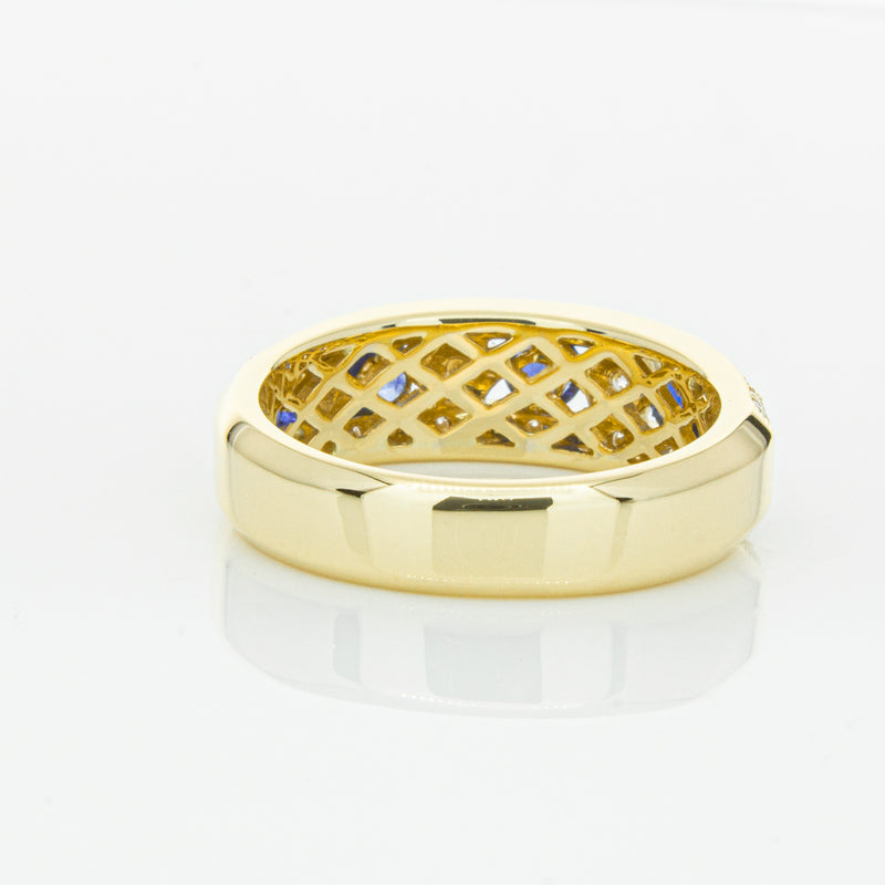 18ct Yellow Gold Sapphire & Diamond Cecelia Ring-Ring-Walker & Hall