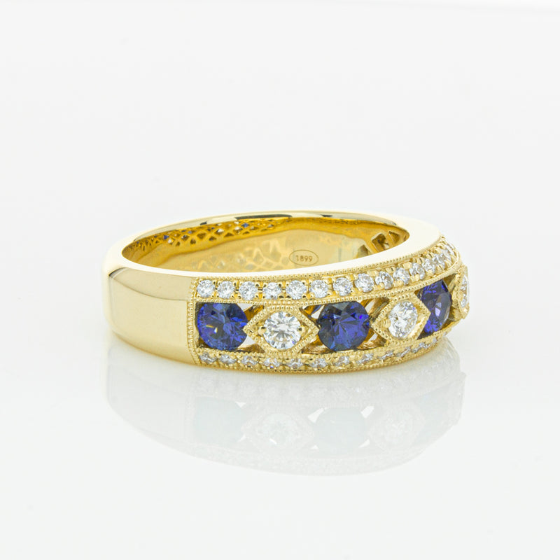 18ct Yellow Gold Sapphire & Diamond Cecelia Ring-Ring-Walker & Hall