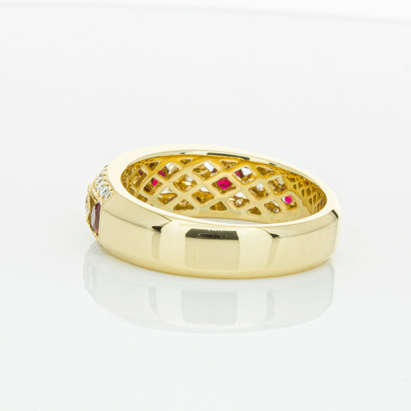 18ct Yellow Gold Ruby & Diamond Cecelia Ring-Ring-Walker & Hall