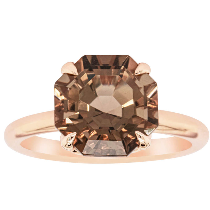 18ct Rose Gold Smoky Quartz Octavia Ring-Ring-Walker & Hall