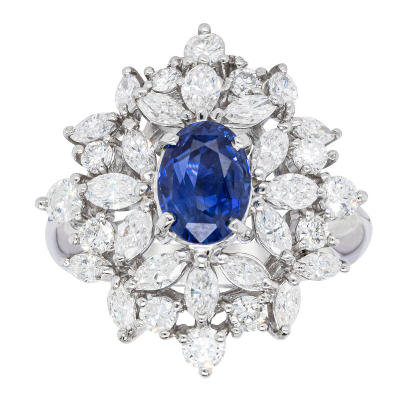 Deja Vu Platinum 2.11ct Sapphire & Diamond Ring-Ring-Walker & Hall