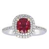 18ct White Gold 1.35ct Ruby & Diamond Rosa Ring-Ring-Walker & Hall