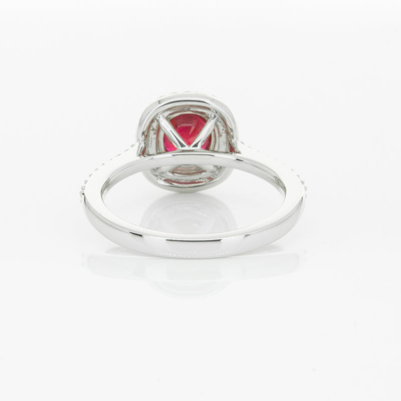 18ct White Gold 1.35ct Ruby & Diamond Rosa Ring-Ring-Walker & Hall