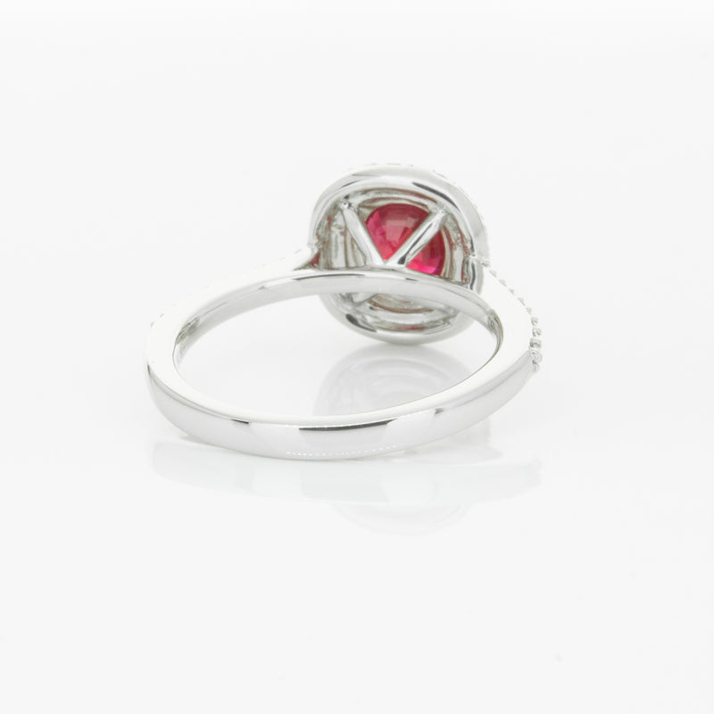 18ct White Gold 1.35ct Ruby & Diamond Rosa Ring-Ring-Walker & Hall