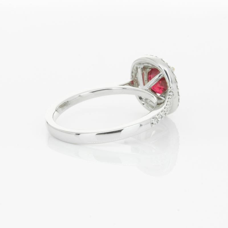18ct White Gold 1.35ct Ruby & Diamond Rosa Ring-Ring-Walker & Hall