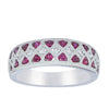 18ct White Gold Ruby & Diamond Honour Band-Ring-Walker & Hall