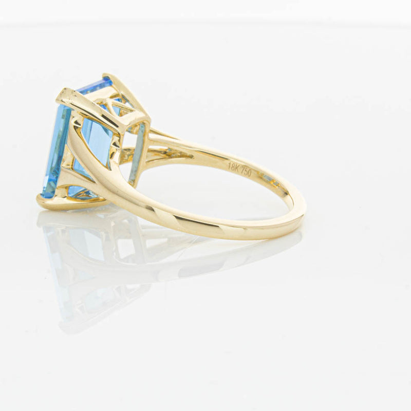 14ct Yellow Gold Blue Topaz Juliet Ring-Ring-Walker & Hall