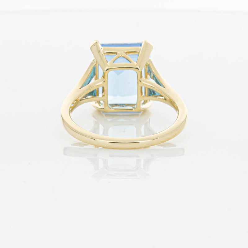 14ct Yellow Gold Blue Topaz Juliet Ring-Ring-Walker & Hall