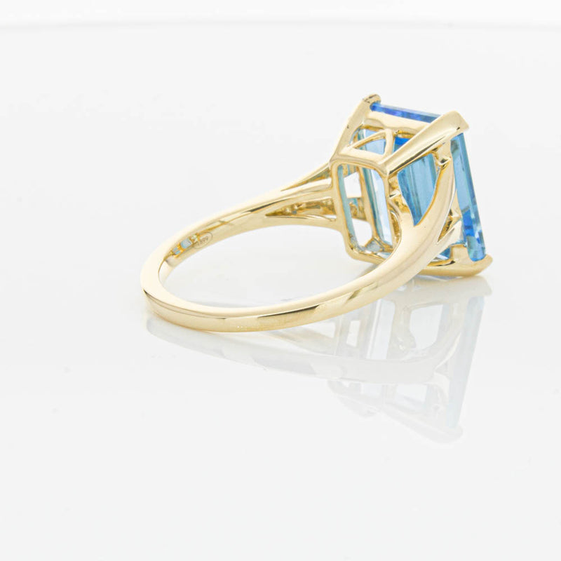 14ct Yellow Gold Blue Topaz Juliet Ring-Ring-Walker & Hall