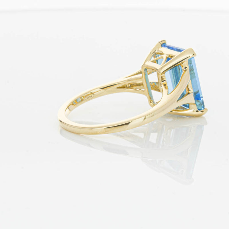 14ct Yellow Gold Blue Topaz Juliet Ring-Ring-Walker & Hall