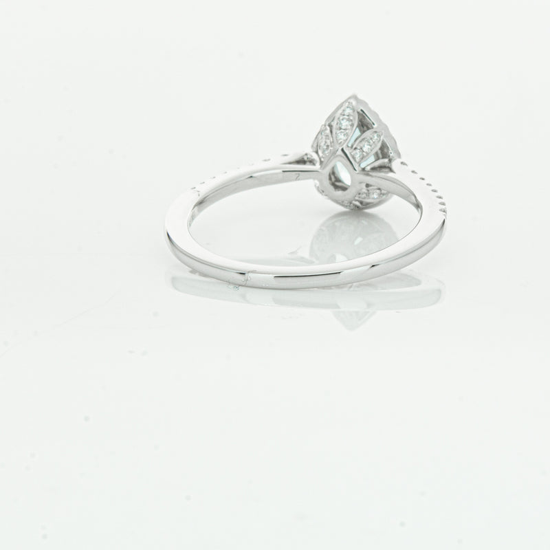 18ct White Gold .60ct Aquamarine & Diamond Mini Sierra Ring-Ring-Walker & Hall