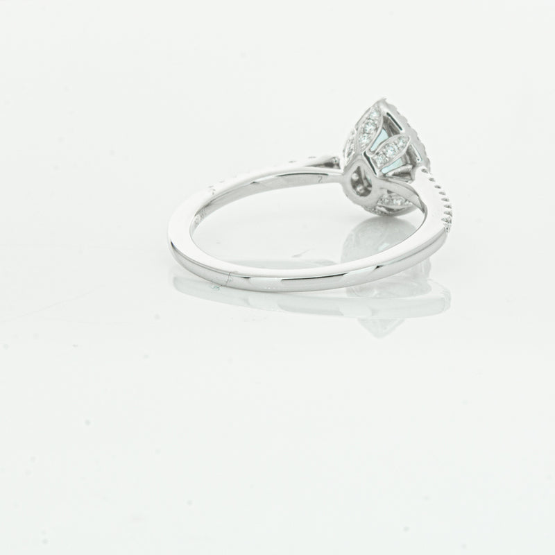 18ct White Gold .60ct Aquamarine & Diamond Mini Sierra Ring-Ring-Walker & Hall