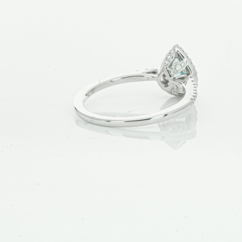 18ct White Gold .60ct Aquamarine & Diamond Mini Sierra Ring-Ring-Walker & Hall